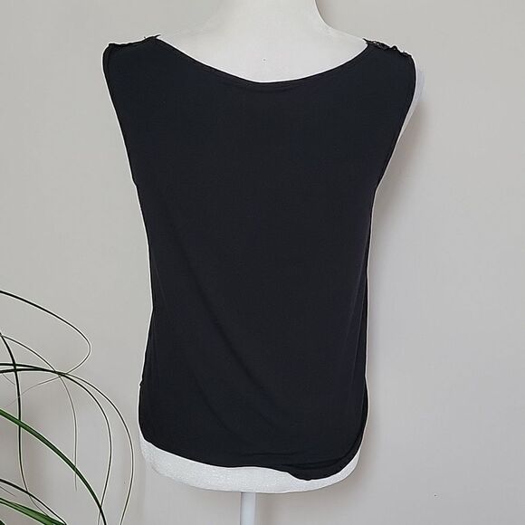 Arianne black lace edged tank - Picture 3 of 8